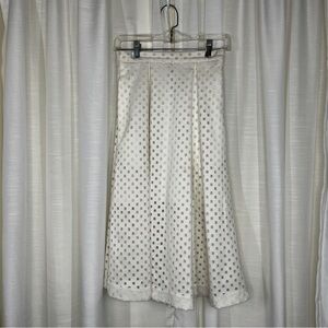 NBD white laser cut midi skirt